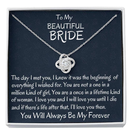 Future Wife Necklace, From Groom To Bride Love Knot Necklace Gift, To My Bride Gift, Wedding Day Gift For Bride