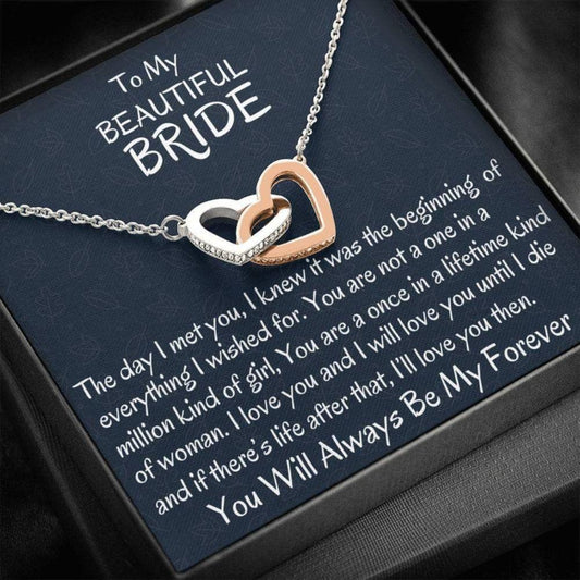 Future Wife Necklace, From Groom To Bride Two Hearts Necklace Gift, To My Bride Gift, Wedding Day Gift For Bride