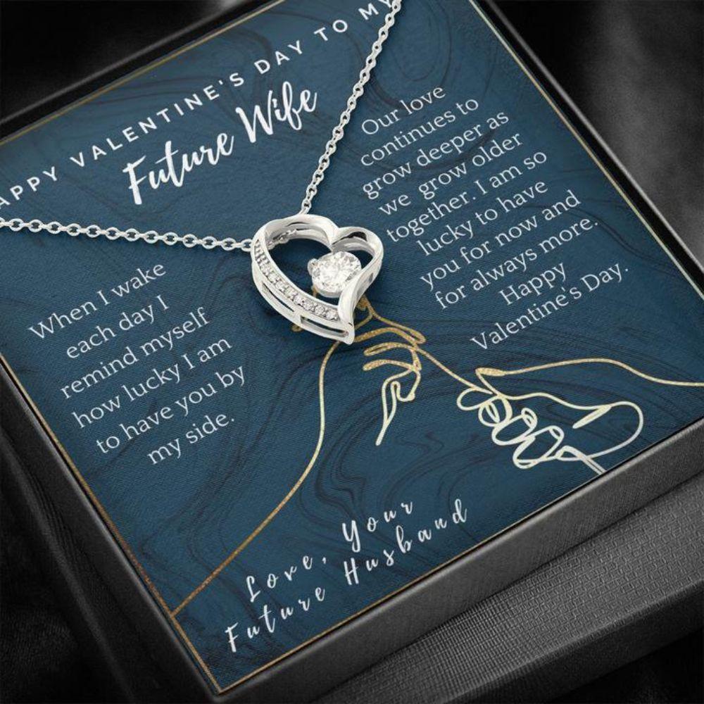 Future Wife Necklace “ Necklace For Fiance “ Gift Necklace Message Card “ Valentine’S Day To My Future Wife “ Fiance