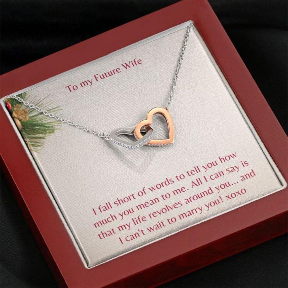 Future Wife Necklace “ Necklace For Fianc� “ Gift Necklace With Message Card Future Wife Holiday