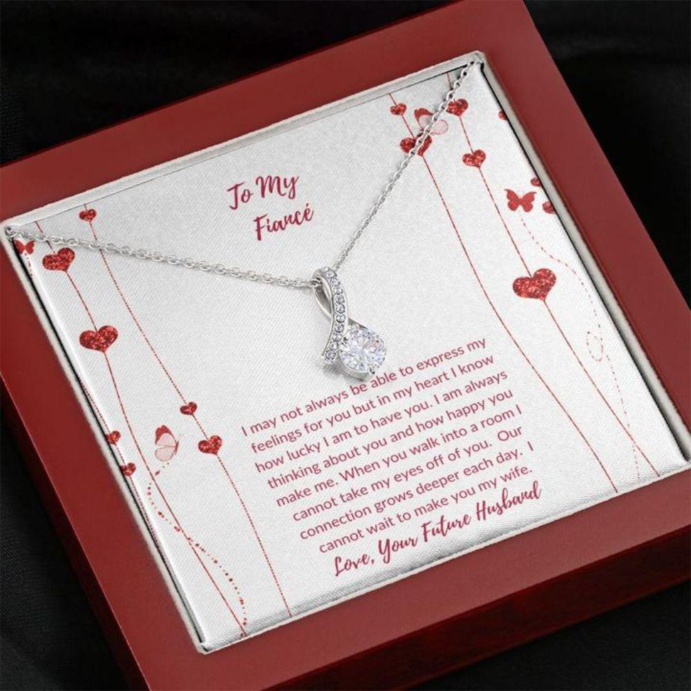 Future Wife Necklace “ Necklace For Fianc� “ Gift Valentine’S To Fiance Heart Flowers Beauty
