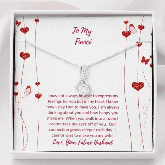 Future Wife Necklace - Necklace For Fianc� - Gift Valentine's To Fiance Heart Flowers Beauty