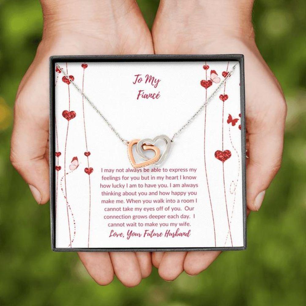 Future Wife Necklace “ Necklace For Fianc� “ Gift With Message Card Valentine’S To Fiance Heart Flowers