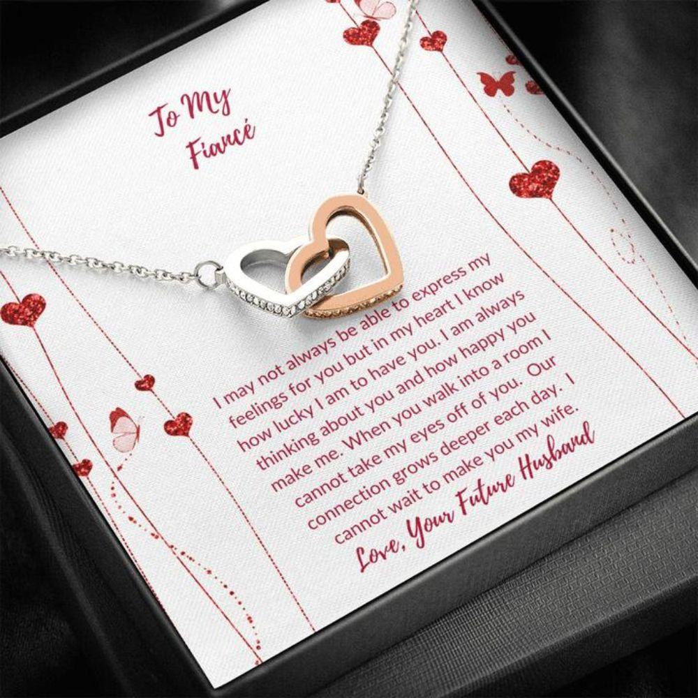Future Wife Necklace - Necklace For Fianc� - Gift With Message Card Valentine's To Fiance Heart Flowers 