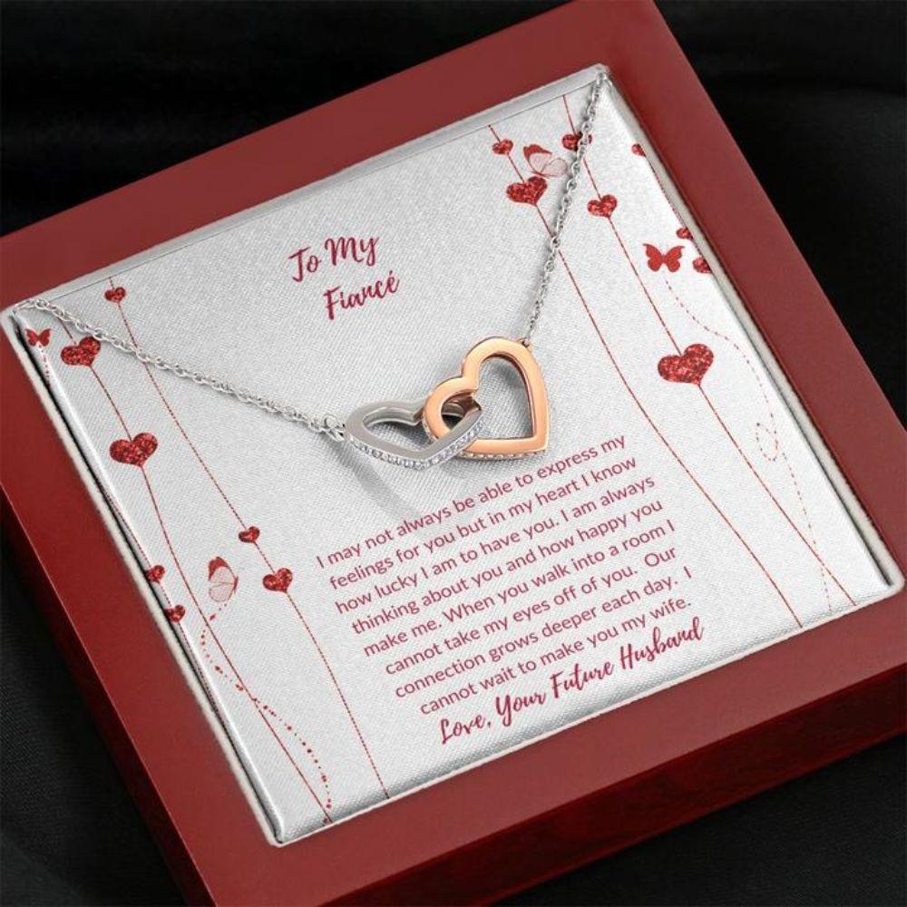 Future Wife Necklace “ Necklace For Fianc� “ Gift With Message Card Valentine’S To Fiance Heart Flowers