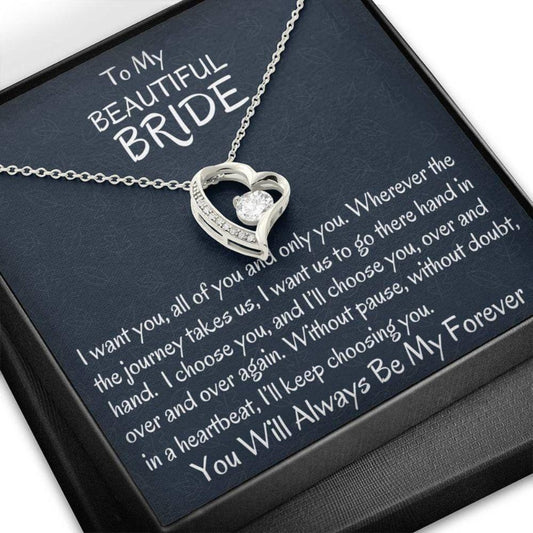 Future Wife Necklace, To My Beautiful Bride Forever Love Necklace, Groom To Bride Gift, Wife To Be Gift, My Love Gift