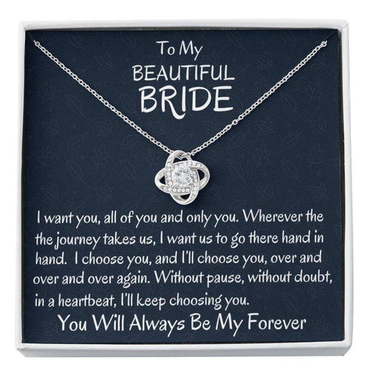 Future Wife Necklace, To My Beautiful Bride Love Knot Necklace, Groom To Bride Gift, Wife To Be Gift, My Love Gift
