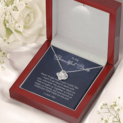 Future Wife Necklace, To My Bride Gift From Groom Love Knot Necklace