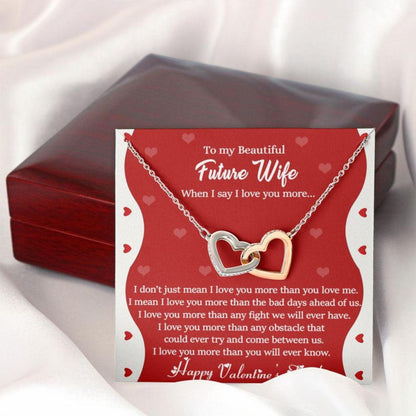 Valentine’S Day Necklace Gift For Future Wife With Message Card For  Promise Necklace For Her