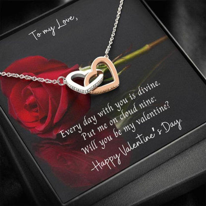 Gift Necklace Message Card - To My Love Poem Cloud 9 Happy Valentine's Day 