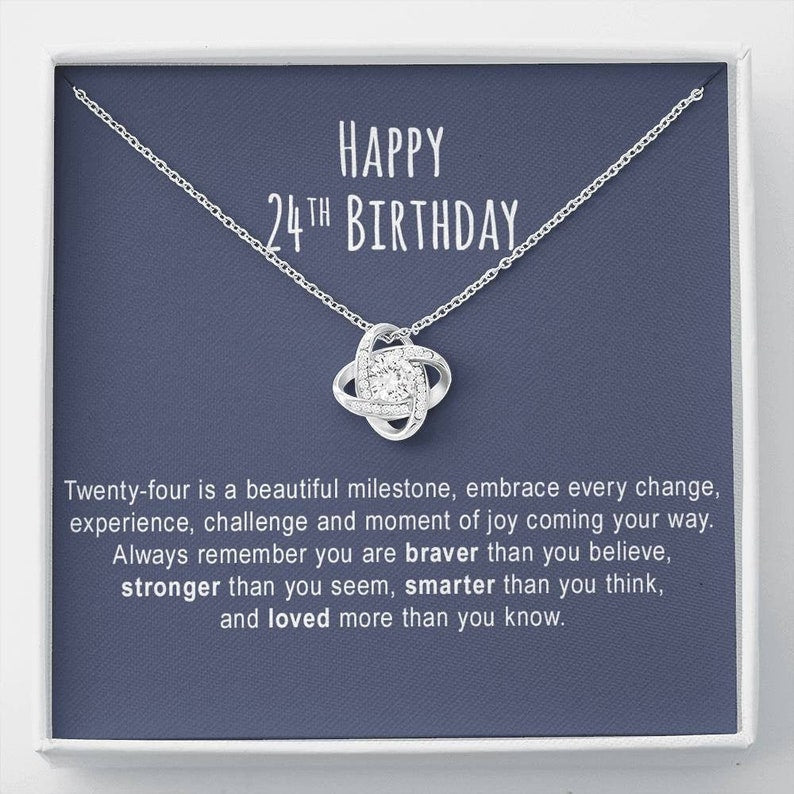 Girlfriend Necklace, 24th Birthday Necklace Gift For Women, 24th Birthday Necklace Gift, 24th Birthday Necklace For Women