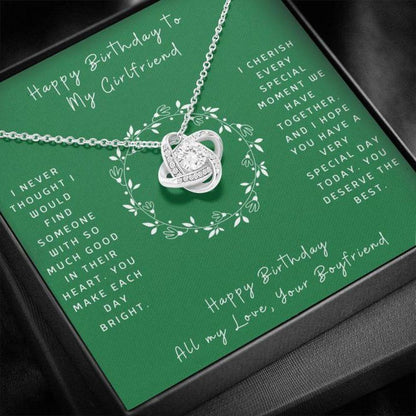 Girlfriend Necklace, Birthday Necklace To My Girlfriend “ Gift To Girlfriend With Message Card