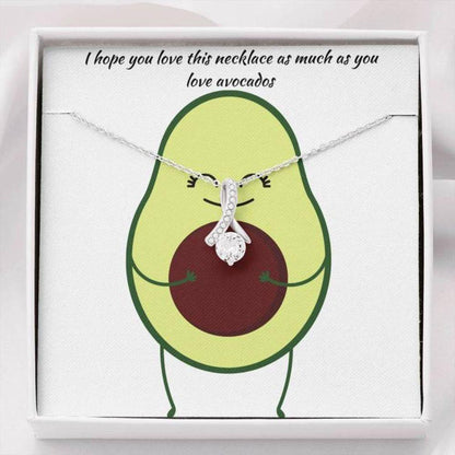 Girlfriend Necklace, Gift Necklace With Message Card Avocado Beauty Necklace