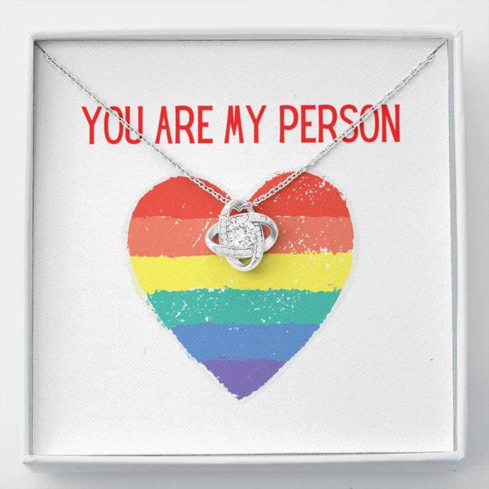 Girlfriend Necklace, Gift Necklace With Message Card You Are My Person LBGTQ+