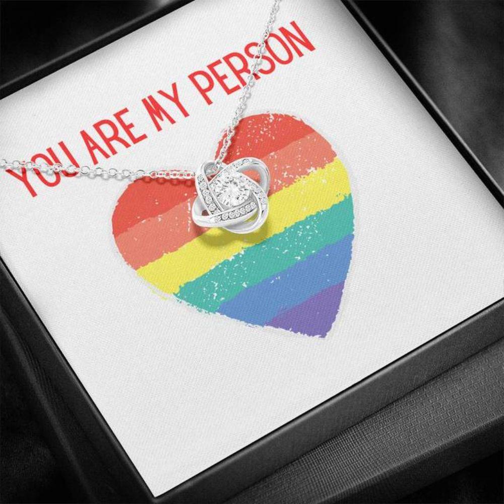 Girlfriend Necklace, Gift Necklace With Message Card You Are My Person Lbgtq+