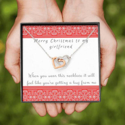 Girlfriend Necklace “ Gift To Girlfriend “ Gift Necklace With Message Card Girlfriend Christmas Necklace