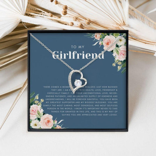 Girlfriend Necklace, Gifts For Girlfriend: Girlfriend Birthday Christmas Valentines Day Necklace, Gift For Her Forever Love Necklace