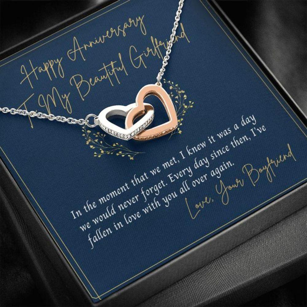 Girlfriend Necklace, Happy Anniversary Necklace Gift - Gift Necklace Message Card - To My Girlfriend Necklace