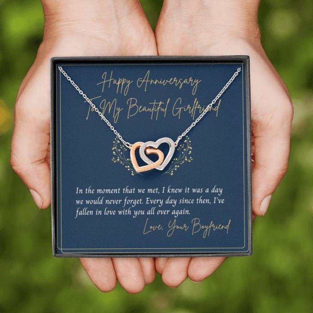 Girlfriend Necklace, Happy Anniversary Necklace Gift “ Gift Necklace Message Card “ To My Girlfriend Necklace