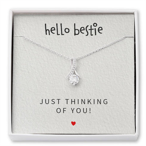 Girlfriend Necklace, Hello Bestie Just Thinking Of You - Alluring Beauty Necklace