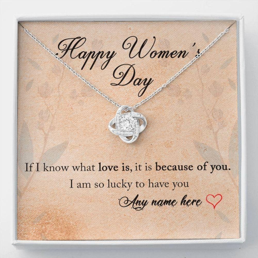 Girlfriend Necklace, International Women's Day Gift For Her, Gifts For Women, Custom Name Women's Day Card, Necklace For Women's Day, Women's Day Necklace