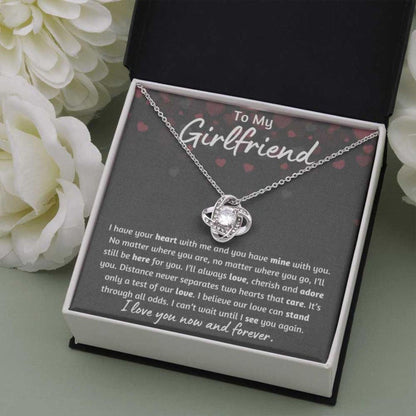Girlfriend Necklace, Long Distance Girlfriend Birthday Anniversary Necklace Gift For Military Girlfriend, Valentines Day Necklace Gift