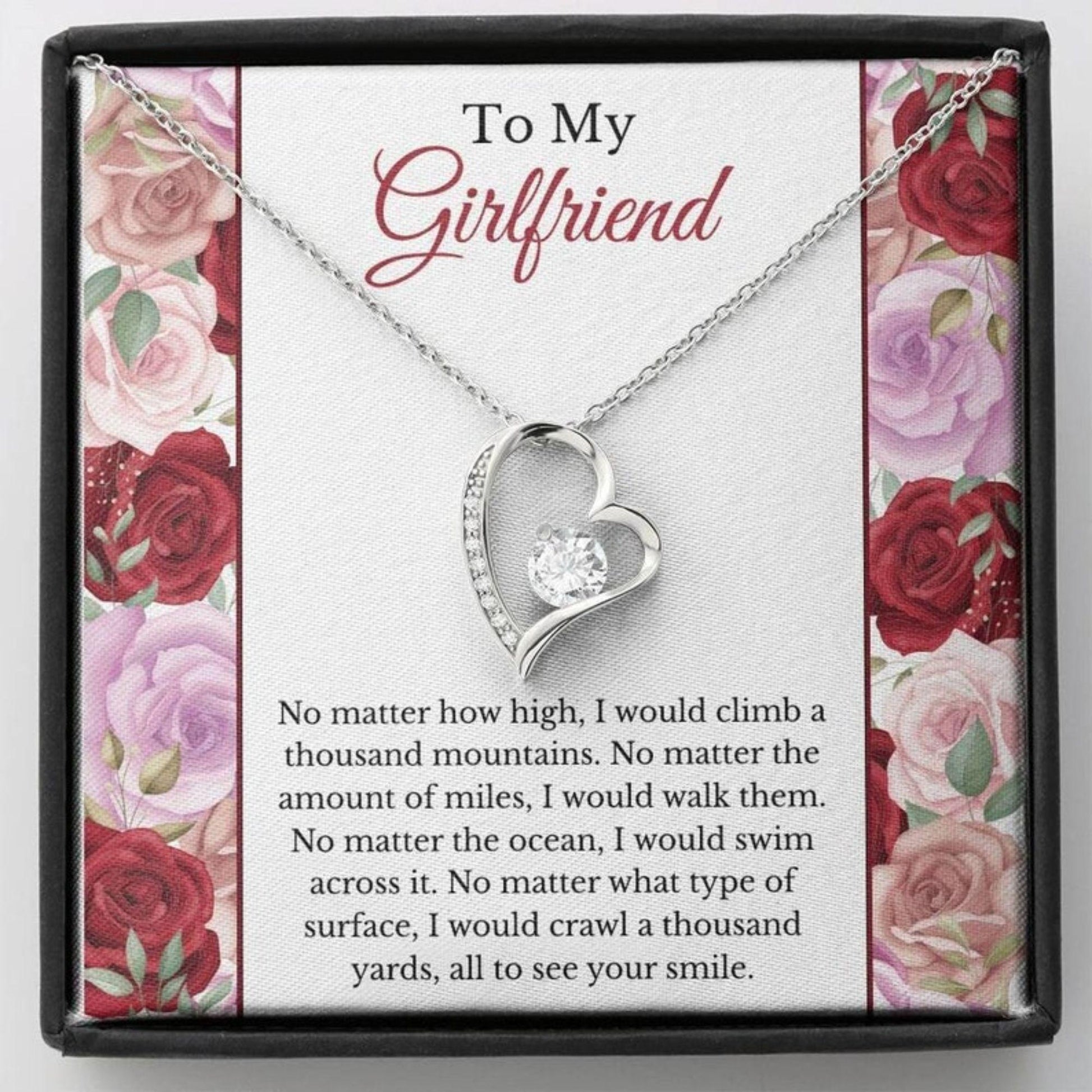 Girlfriend Necklace, Romantic Valentine's Day Necklace Gift For Girlfriend, Happy Valentine's Day Necklace Gift For Her, Valentines Necklace For Girlfriend