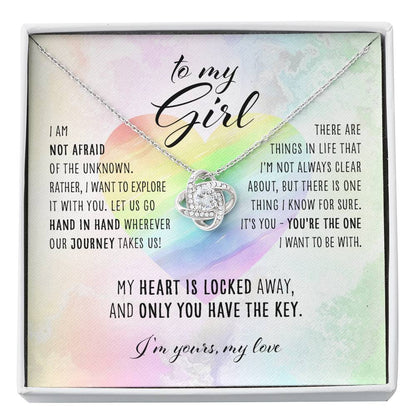 Girlfriend Necklace, To My Girl “ Lesbian Lgbtq Love Knot Necklace