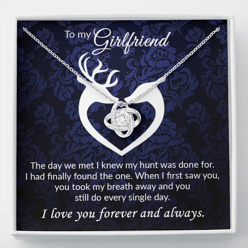 Girlfriend Necklace, To My Girlfriend Necklace, Anniversary Necklace For Girlfriend, Hunting Gift Girlfriend, Girlfriend Birthday