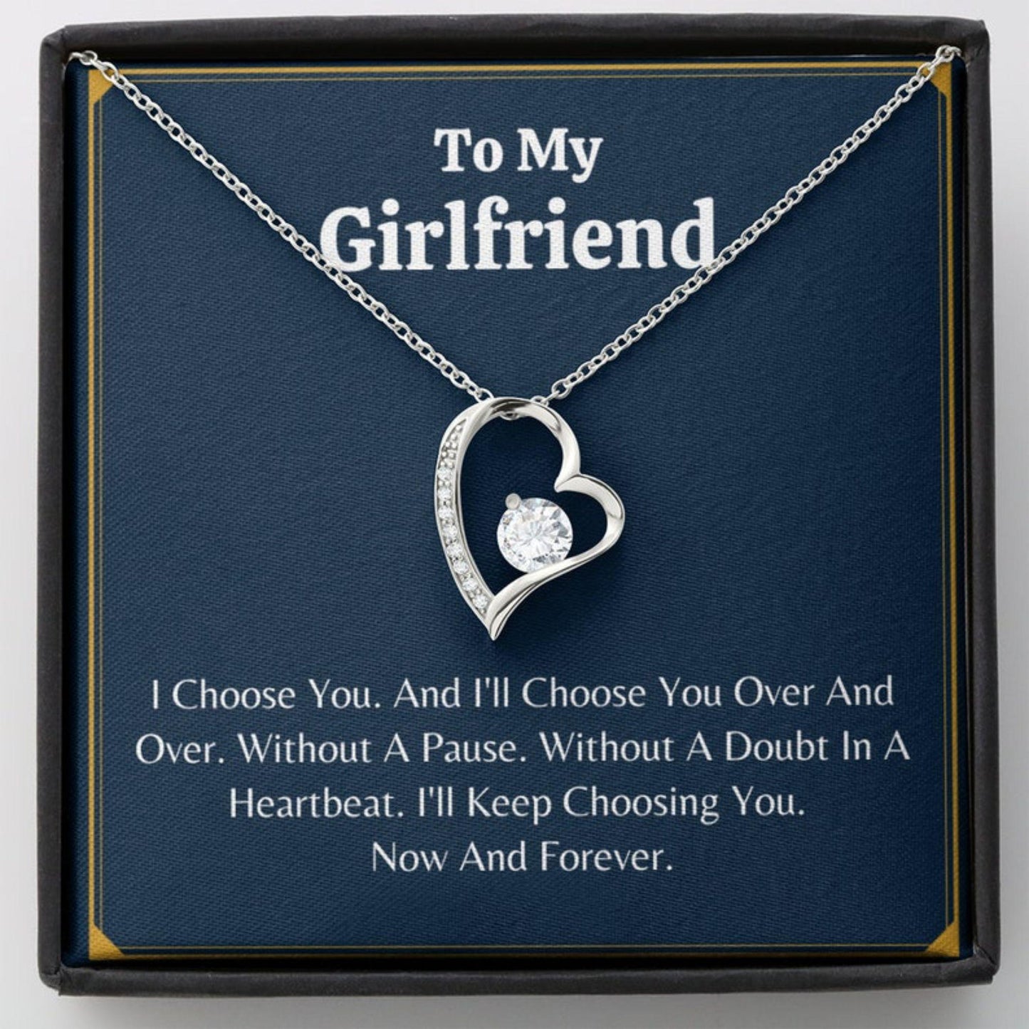 Girlfriend Necklace, To My Girlfriend Necklace, Girlfriend Anniversary, Girlfriend Valentine's Day Necklace Gift From Boyfriend