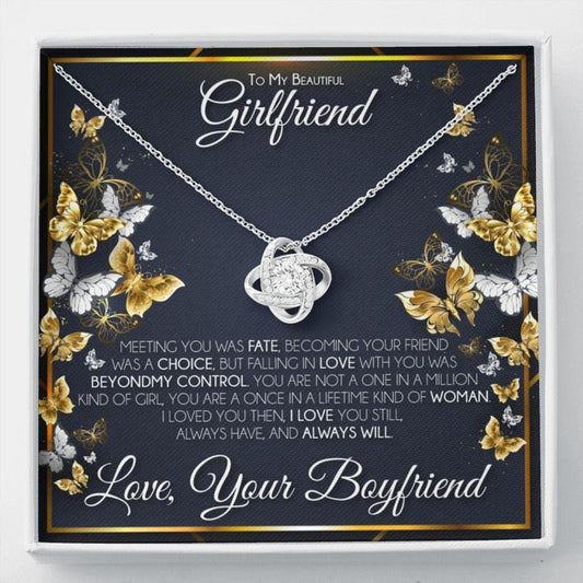 Girlfriend Necklace, Valentine's Day Necklace Gift With Message Card For Girlfriend, Gift For Fiance, Gift For Her, To My Girlfriend