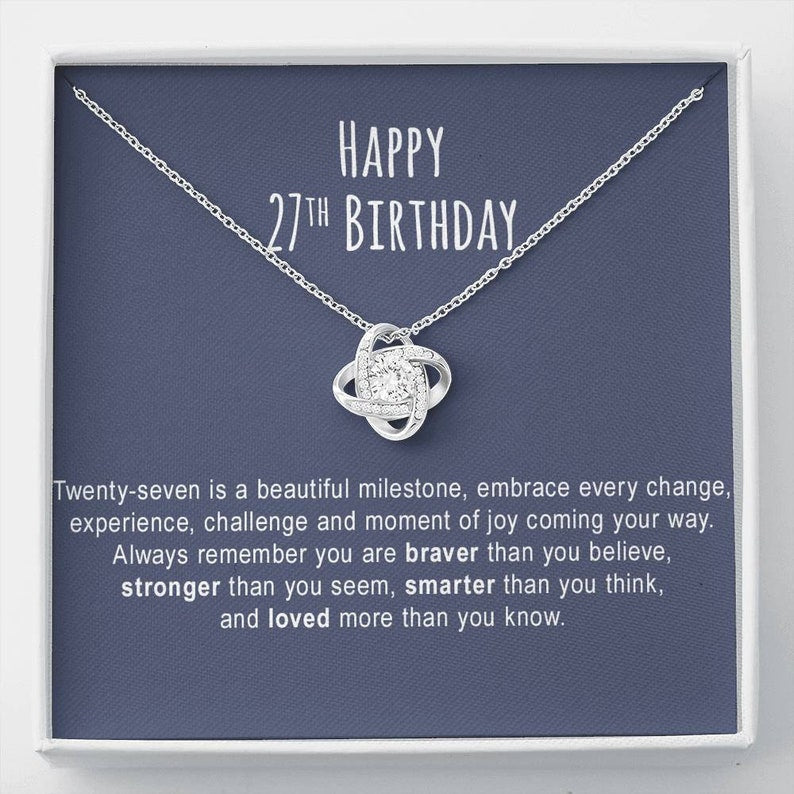 Girlfriend Necklace, Wife Necklace, 27th Birthday Necklace Gift For Her, 27th Birthday Necklace Gift For Women, 27th Birthday Jewelry