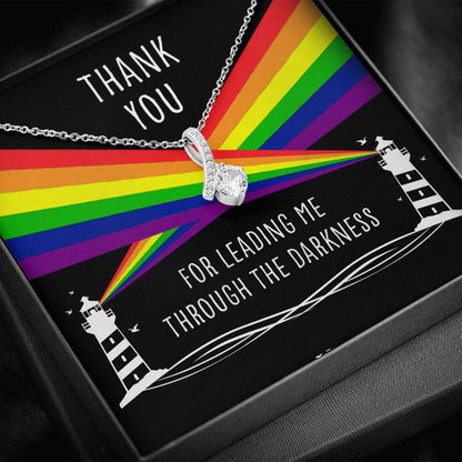 Girlfriend Necklace, Wife Necklace, Thank You For Leading Me Through The Darkness “ Lesbian Gay Lgbtq Alluring Beauty Necklace