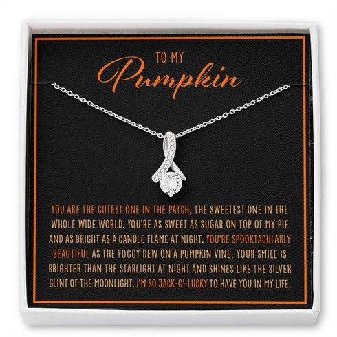 Girlfriend Necklace, Wife Necklace, To My Pumpkin I'm So Jack-O'-Lucky - Alluring Beauty Necklace