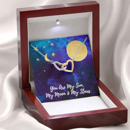 Girlfriend Necklace, You Are My Sun Moon Stars “ Gift Necklace With Message Card