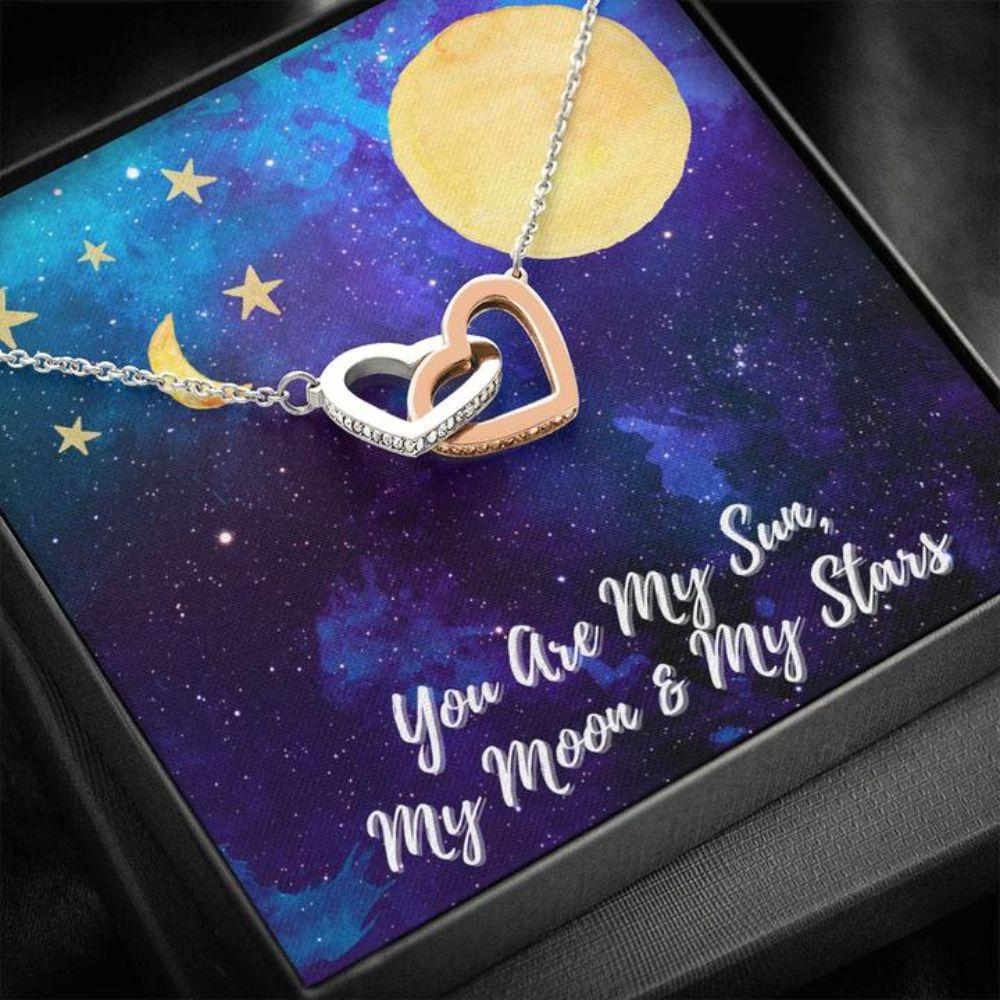 Girlfriend Necklace, You Are My Sun Moon Stars - Gift Necklace With Message Card