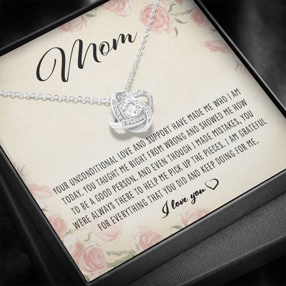 Girlfriend Necklace, Your Unconditional Love And Support “ Love Knot Necklace