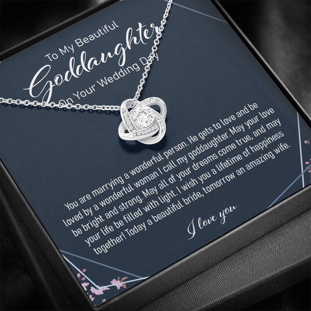 Goddaughter Necklace, Goddaughter Wedding Day Gift Love Knot Necklace