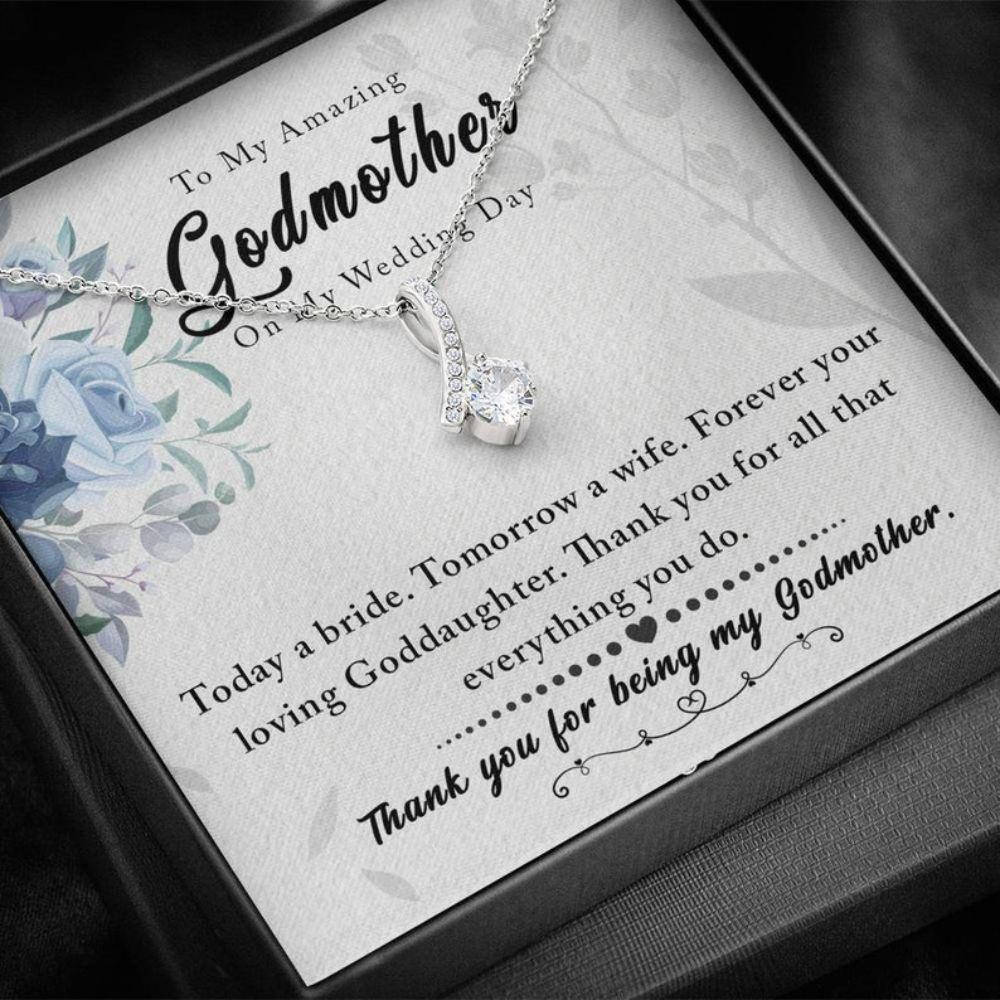 Godmother Necklace, Godmother Of The Bride Gift From Goddaughter, Wedding Gift From Goddaughter, Wedding Gift From Bride To Godmother, Alluring Necklace