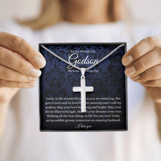 Godson Necklace, Godson Wedding Day Gift, To Groom On Your Wedding Day Necklace Gift From Godmother/Godfather 