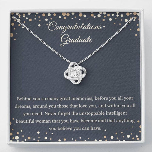 Graduation Necklace - Gift For Graduate - Love Knot Necklace - Graduation Card - Sweet Gift Ideas - Highschool Graduation