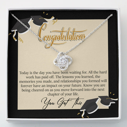 Graduation Necklace, Graduation Jewelry - Class Of 2022 Graduation Gift - Love Knot