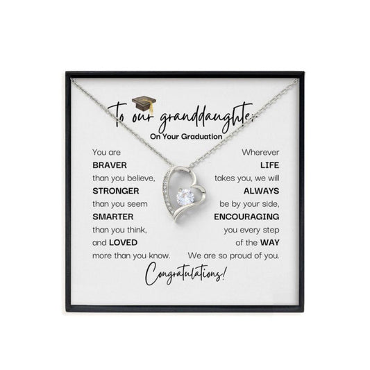 Granddaughter Necklace, Graduation Necklace For Granddaughter From Grandparents, Thoughtful High School Grad Gifts For Her