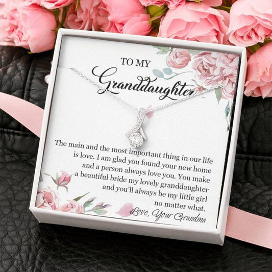 Granddaughter Necklace, Granddaughter Gift On Wedding Day, Wedding Necklace For Granddaughter From Grandma