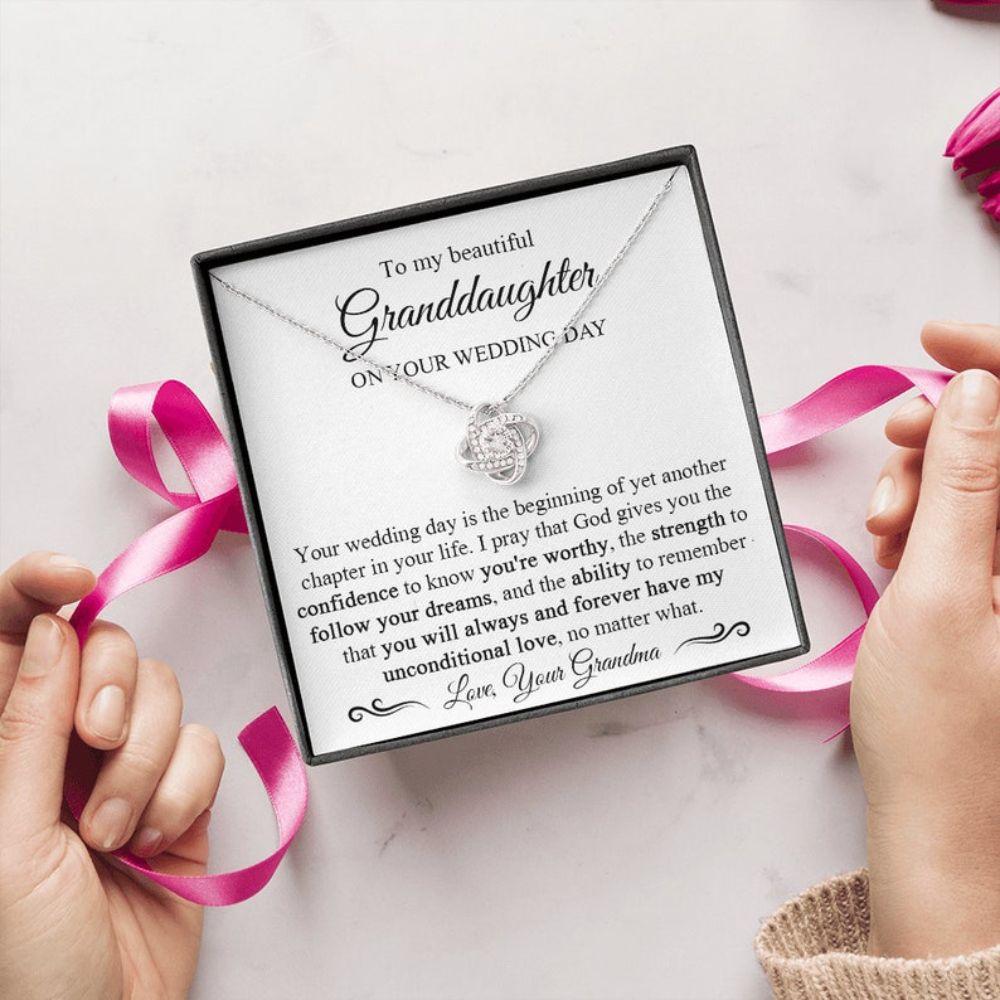 Granddaughter Necklace, Granddaughter Wedding Necklace From Grandma, To Granddaughter Gift On Your Wedding Day, Bride Jewelry From Grandma