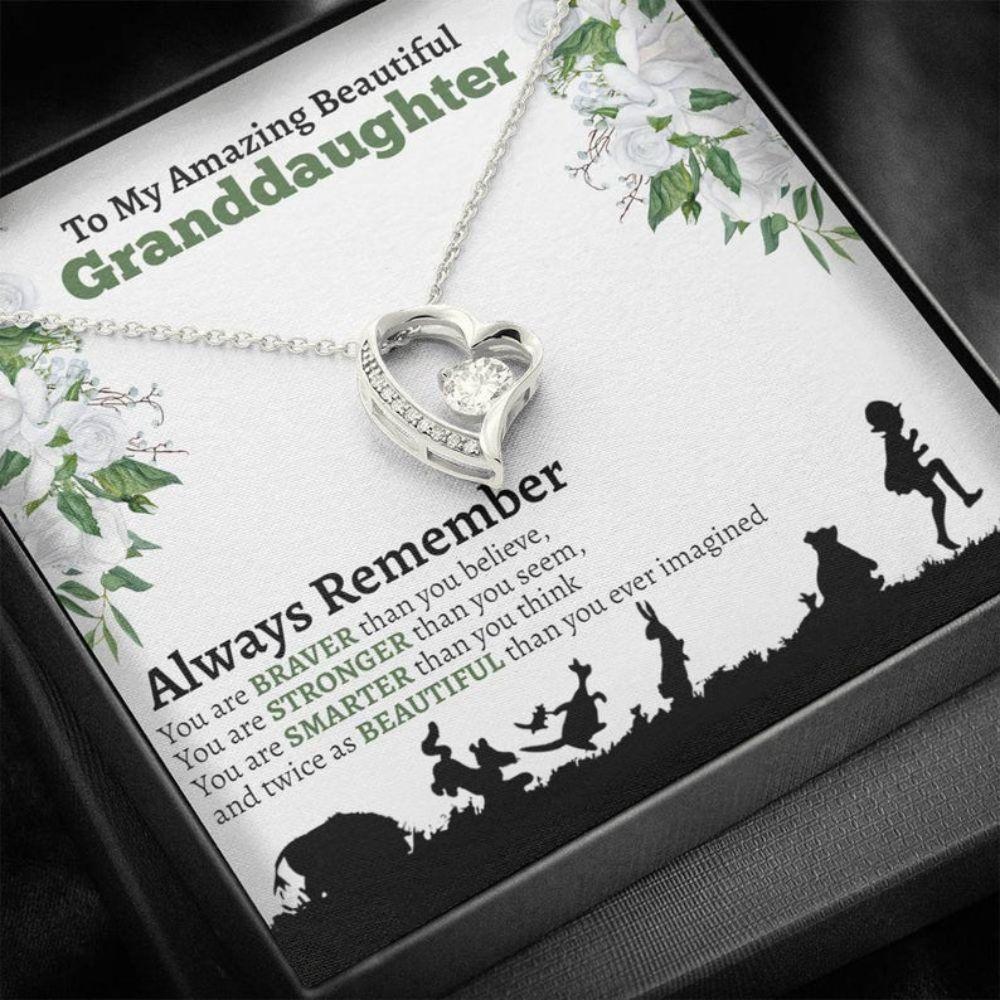 Granddaughter Necklace, Love You To The Moon, Gifts From Grandma Grandpa Necklace
