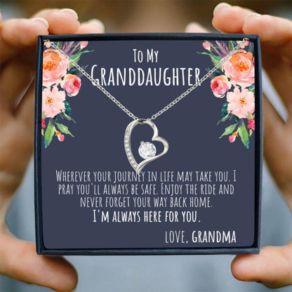 Granddaughter Necklace, Love You To The Moon, Gifts From Grandma Grandpa Necklace