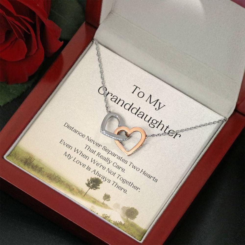 Granddaughter Necklace, Never Distance, Gift For Great Granddaughter Necklace