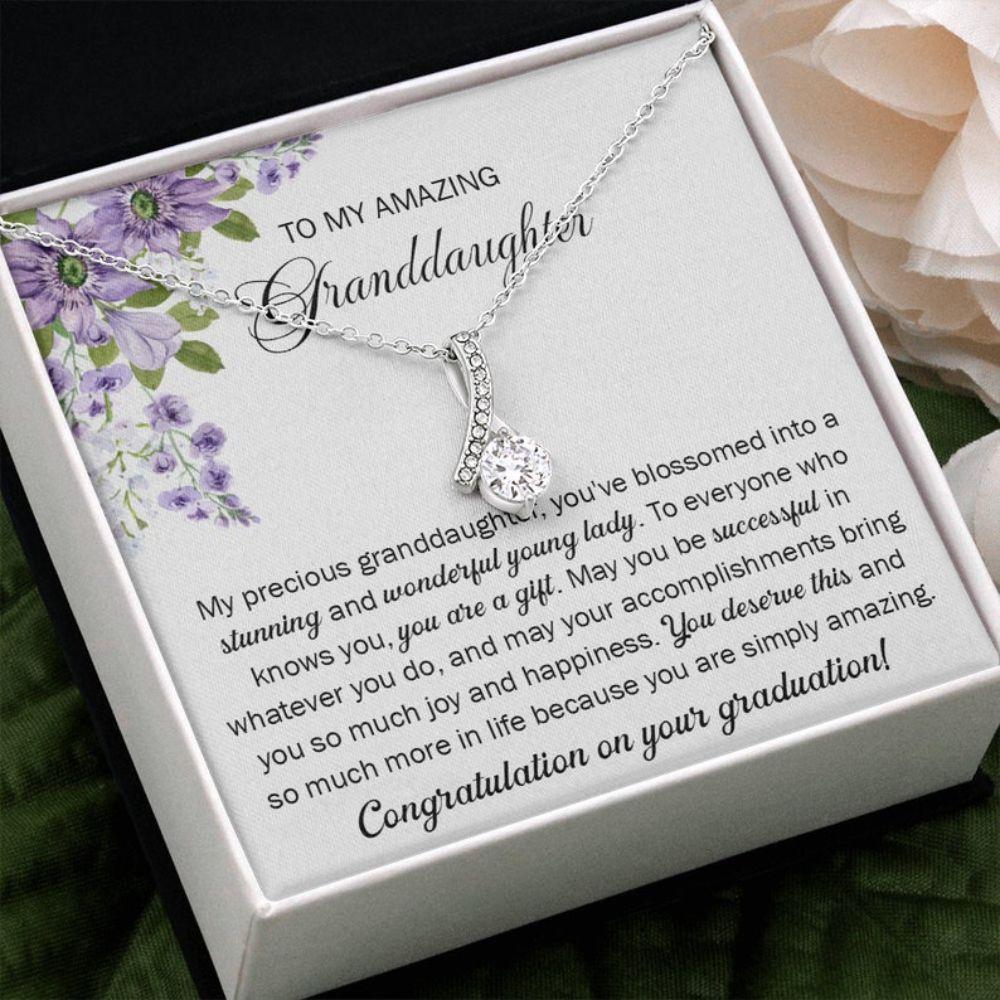 Granddaughter Necklace, To My Granddaughter Gift On Graduation, Congratulation Graduation Gift For Granddaughter, Present For Granddaughter From Grandma