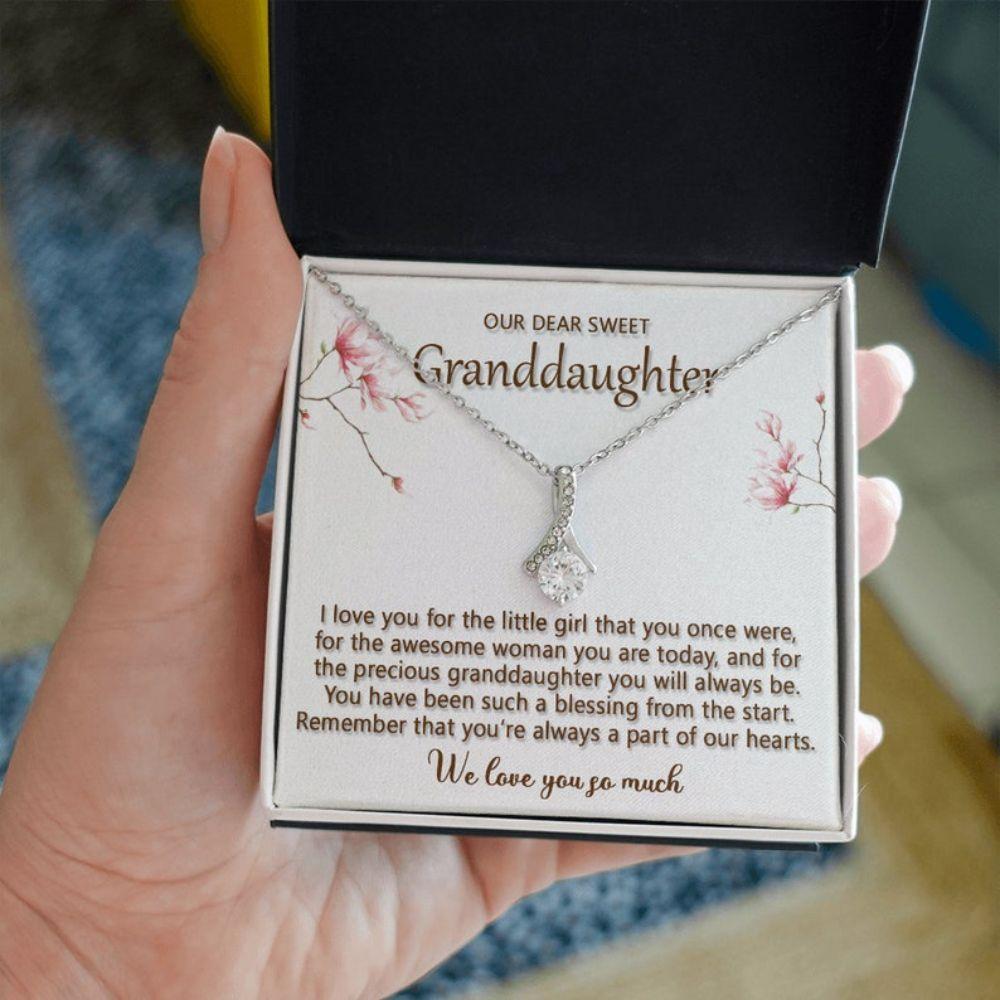 Granddaughter Necklace, To Our Granddaughter Necklace Gifts, Gift For Granddaughter From Grandparents, Alluring Necklace